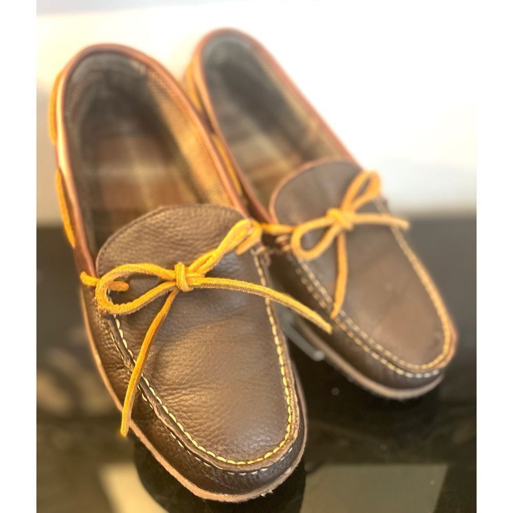 LL Bean Pebble Leather Moccasin Slip-On Loafer Driving Shoes Mens Size 8